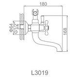 Смеситель для ванны с душевым гарнитуром Ledeme L3019, фото 2