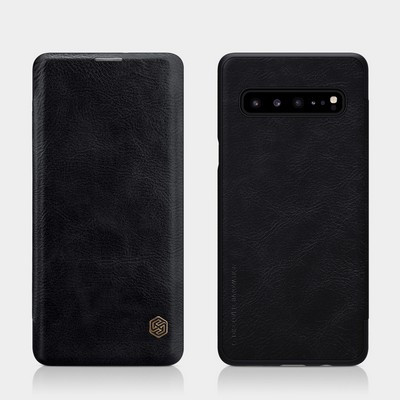 Кожаный чехол Nillkin Qin Leather Case Черный для Samsung Galaxy S10 5G - фото 4 - id-p106832339