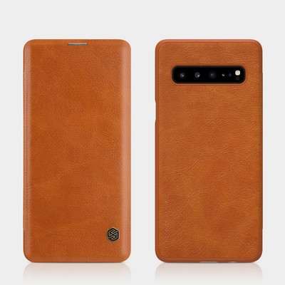 Кожаный чехол Nillkin Qin Leather Case Коричневый для Samsung Galaxy S10 5G - фото 4 - id-p106832340