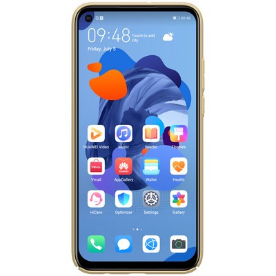 Пластиковый чехол с подставкой Nillkin Super Frosted Shield Золотой для Huawei P20 Lite 2019 (Nova 5i) - фото 2 - id-p106832404