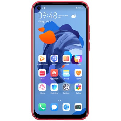 Пластиковый чехол с подставкой Nillkin Super Frosted Shield Красный для Huawei P20 Lite 2019 (Nova 5i) - фото 2 - id-p106832405