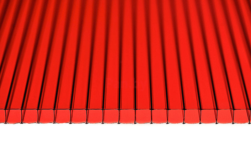 Поликарбонат сотовый Polynex Красный 6000*2100*8 мм, 1,15 кг/м2 - фото 1 - id-p106849100