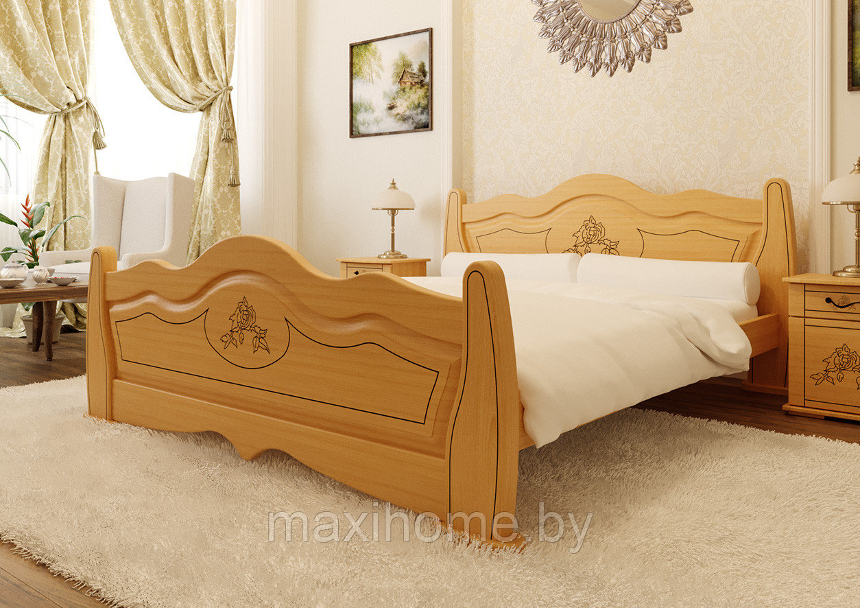 Кровать из массива ольхи «Мальва», цвет ольха - фото 1 - id-p106867049