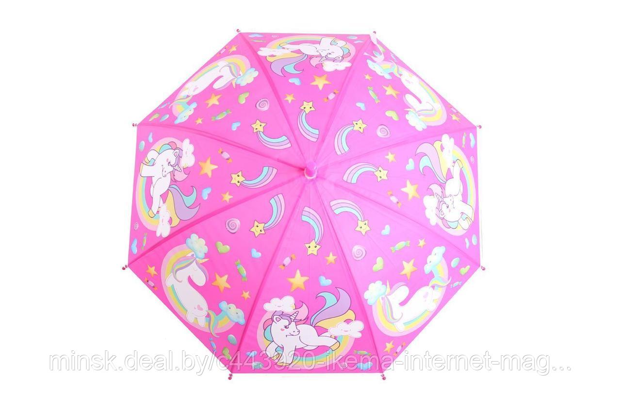 Зонт «ЕДИНОРОГ» розовый цвет 82 см. - фото 3 - id-p106867623
