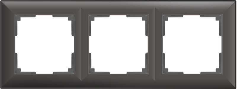 WL14-Frame-03 / Рамка на 3 поста (серо-коричневый)
