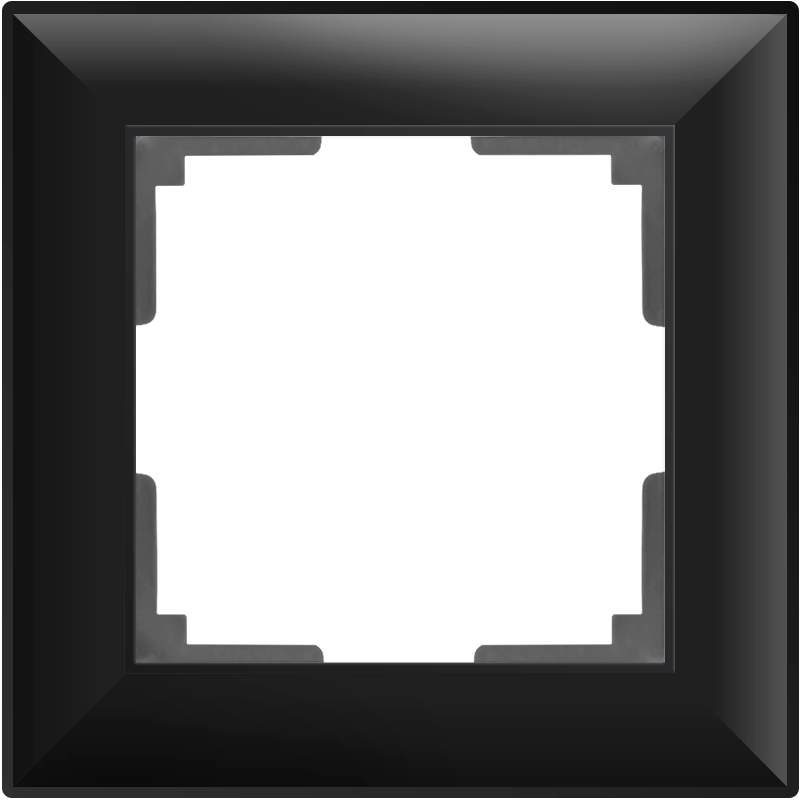 W0012208/ Рамка на 1 пост Fiore (черный матовый) - фото 1 - id-p106870495