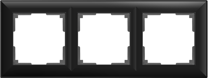 W0032208/ Рамка на 3 поста Fiore (черный матовый)