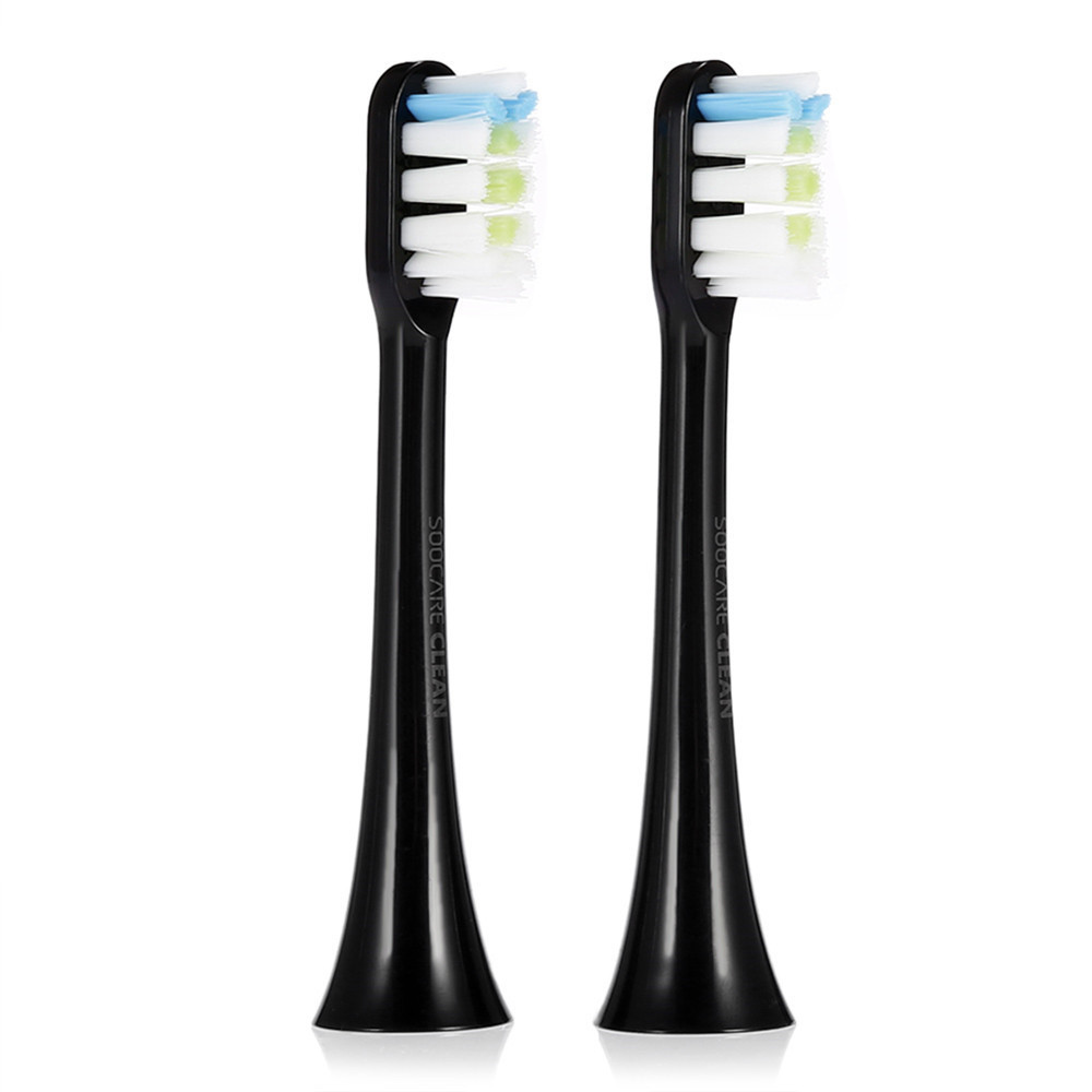 Набор сменных насадок Xiaomi toothbrush head for soocare brushtooth (2pcs/set) [black/white] - фото 1 - id-p106873875