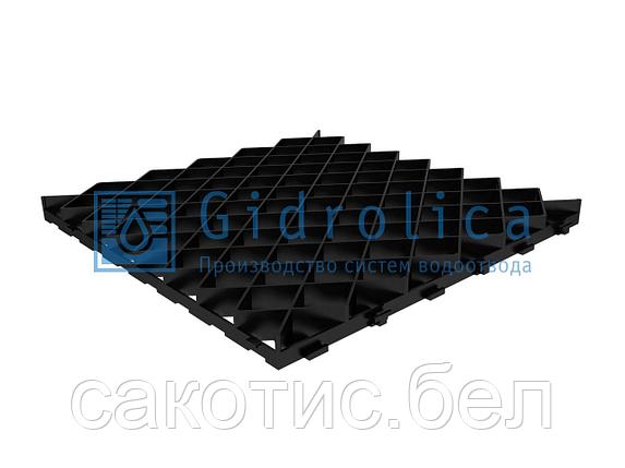 Решетка газонная Gidrolica Eco Pro РГ-60.60.4 - пластиковая черная, фото 2