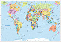 Фотообои "Политическая карта мира" на английском языке