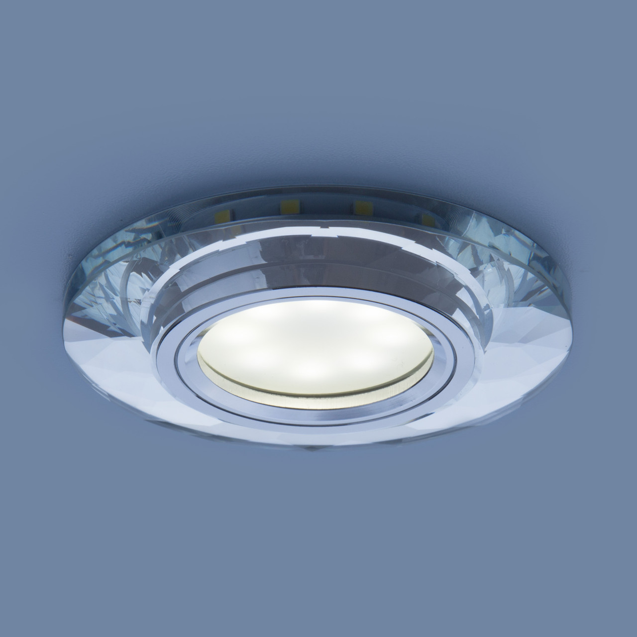 Встраиваемый точечный светильник с LED подсветкой 2228 MR16 SL зеркальный/серебро - фото 2 - id-p106949406