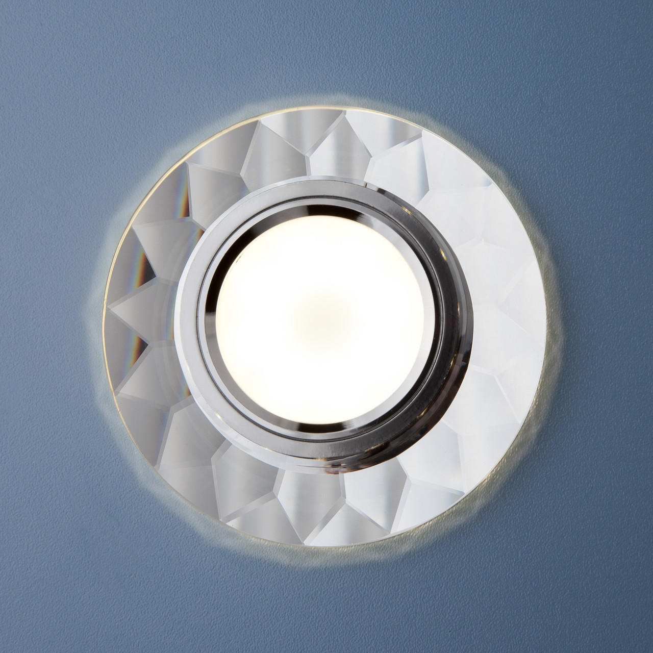 Встраиваемый точечный светильник с LED подсветкой 2228 MR16 SL зеркальный/серебро - фото 5 - id-p106949406