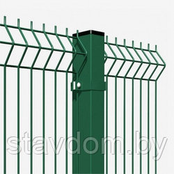 Панель оцинк. с полимерным покрытием (RAL 6005/8017/7016) 1,53*2,5 м 4 мм, 3D забор цвет зеленый.
