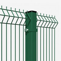 Панель оцинк. с полимерным покрытием (RAL 6005/8017/7016) 2,43*2.5 м 4 мм, 3D забор цвет зелёный.