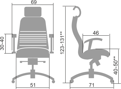 Офисное кресло Metta Samurai KL-3 (коричневый) - фото 5 - id-p107063516