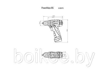 Аккумуляторная дрель-шуруповерт Metabo PowerMaxx BS (10.8В, 2x2 Ач, сумка), фото 2