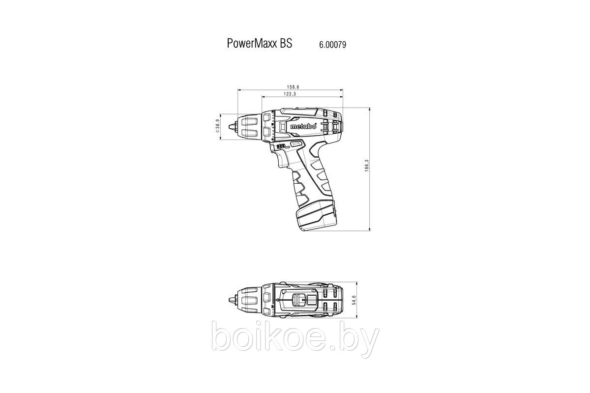 Аккумуляторная дрель-шуруповерт Metabo PowerMaxx BS (10.8В, 2x2 Ач, сумка) - фото 2 - id-p107063813