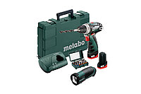 Аккумуляторная дрель-шуруповерт Metabo PowerMaxx BS BASIC Set (10.8В, 2x2Ач Li-ion, кейс, набор, фонарь)