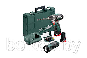 Аккумуляторная дрель-шуруповерт Metabo PowerMaxx BS BASIC Set (10.8В, 2x2Ач Li-ion, кейс, набор, фонарь)