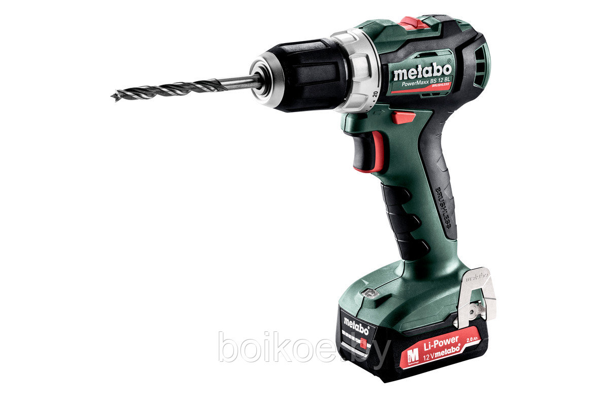 Аккумуляторная дрель-шуруповерт Metabo PowerMaxx BS 12 BL (12В, 2x2Ач Li-ion, кейс)