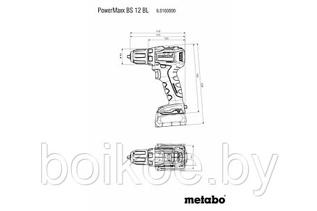 Аккумуляторная дрель-шуруповерт Metabo PowerMaxx BS 12 BL (12В, 2x2Ач Li-ion, кейс), фото 2