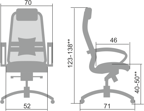 Офисное кресло Metta Samurai S-1 (белый лебедь) - фото 5 - id-p107070190