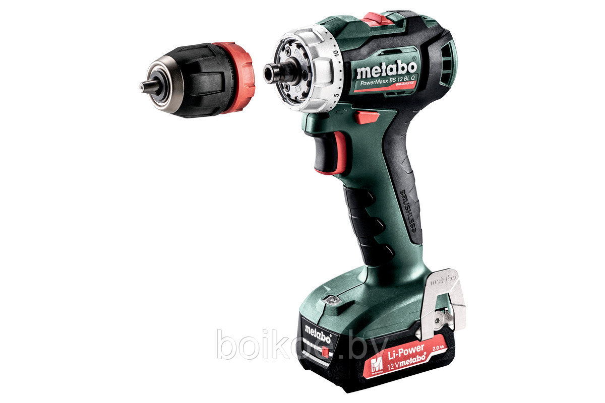 Аккумуляторная дрель-шуруповерт Metabo PowerMaxx BS 12 BL Q (12В, 2x2Ач Li-ion, кейс) - фото 3 - id-p107067454