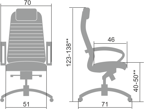 Офисное кресло Metta Samurai KL-1 (коричневый) - фото 5 - id-p107086249