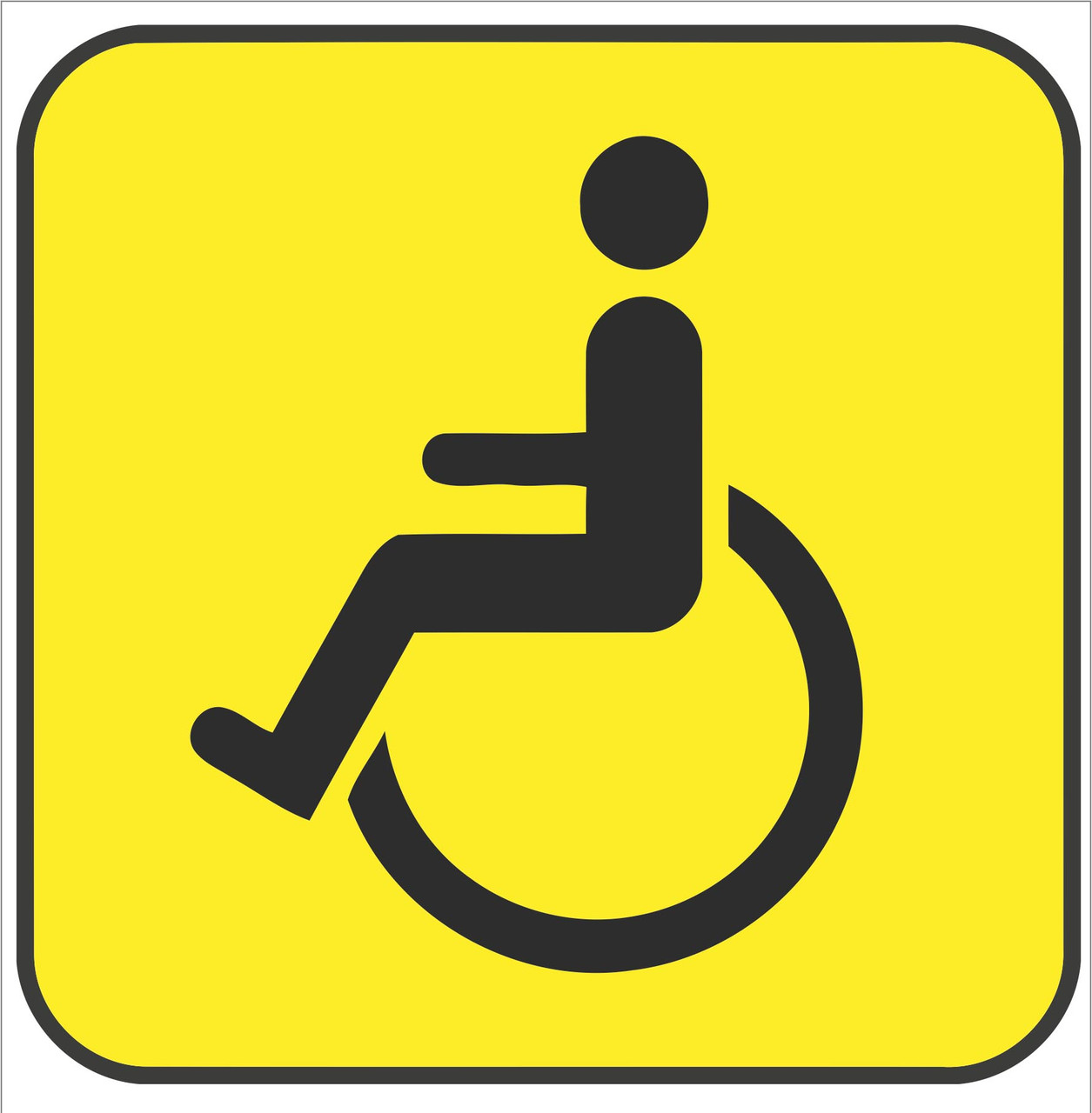 Наклейка на А/М Инвалид за рулем, 15х18 см.
