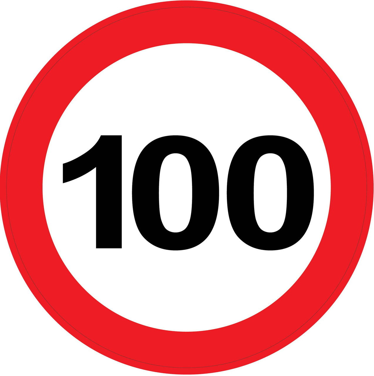 Наклейка на А/М "Ограничение 100" ПДД РФ, 16х16 см. - фото 1 - id-p106448844