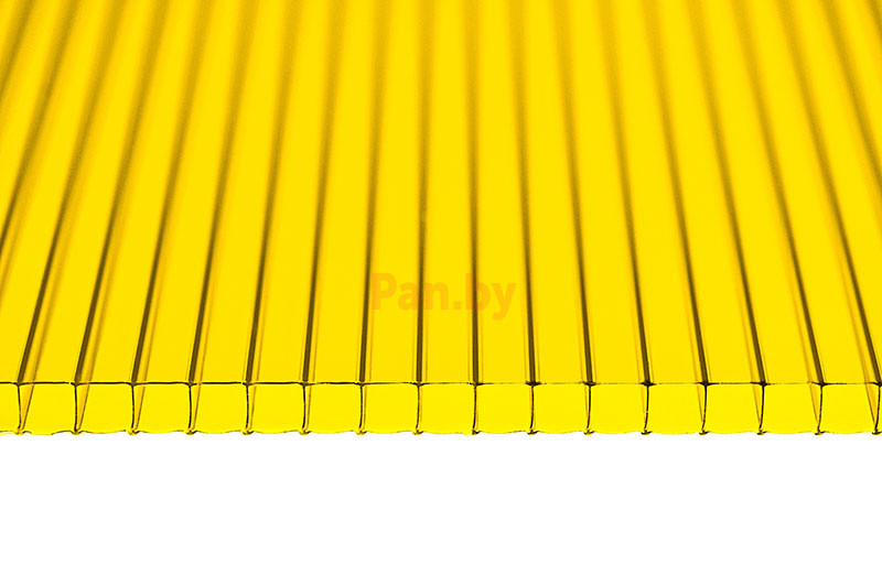Поликарбонат сотовый Royalplast Желтый 6000*2100*8 мм, 1,25 кг/м2 - фото 1 - id-p107197370