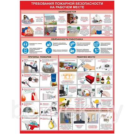 Плакат Требования пожарной безопасности на рабочем месте, фото 2