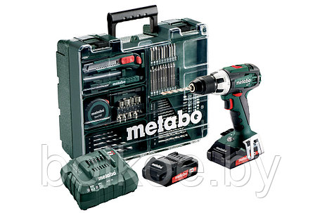 Аккумуляторная дрель-шуруповерт Metabo BS 18 LT Set  (18В, 2x2Ач Li-ion, кейс, набор), фото 2