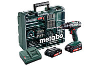 Аккумуляторная дрель-шуруповерт Metabo BS 18 Set (18В, 2x2Ач Li-ion, кейс, набор)