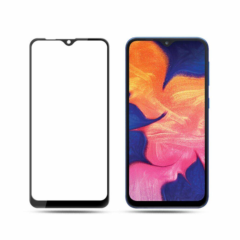 Защитное стекло для Samsung Galaxy А10 (чёрное, полноразмерное)