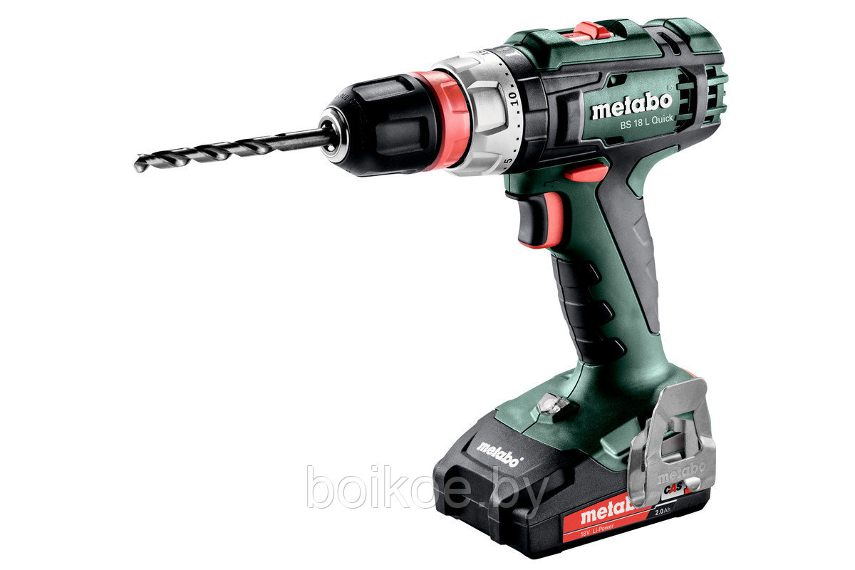 Аккумуляторная дрель-шуруповерт Metabo BS 18 L Quick (18В, 2x2.0 Ач Li-ion, кейс) - фото 1 - id-p107239878