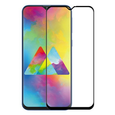 Защитное стекло для Samsung Galaxy M20 (чёрное, полноразмерное)