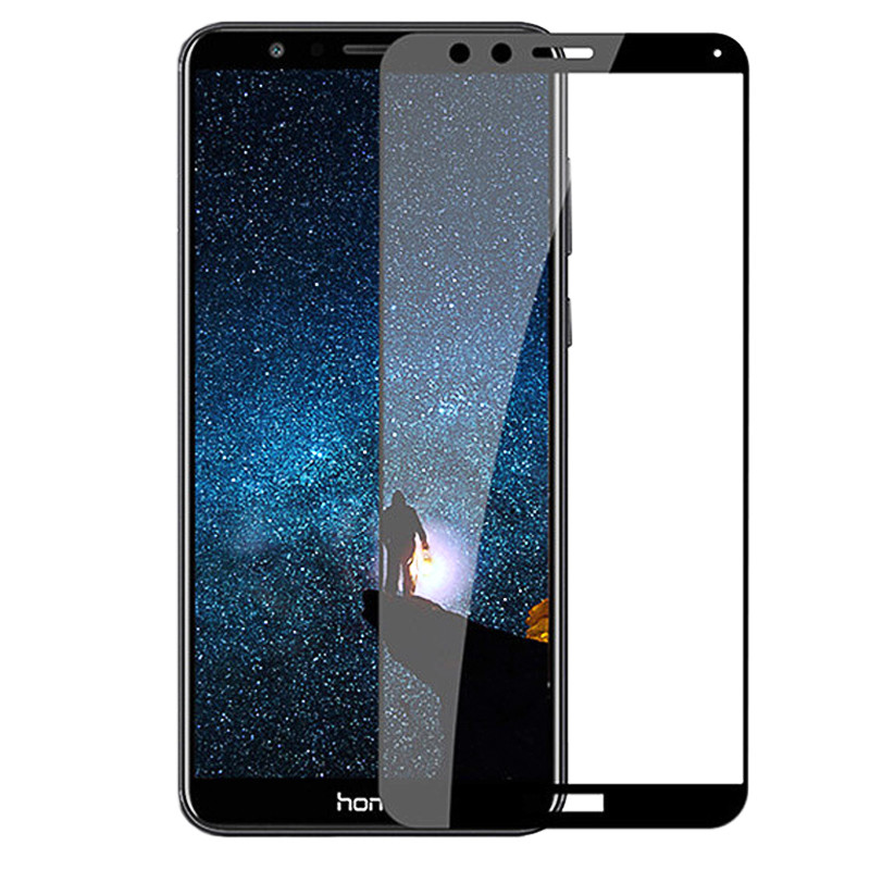Защитное стекло для Huawei honor 7X (полноразмерное, чёрное)