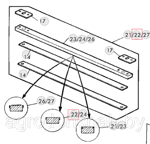 Пластина противорежущая  AZ47614