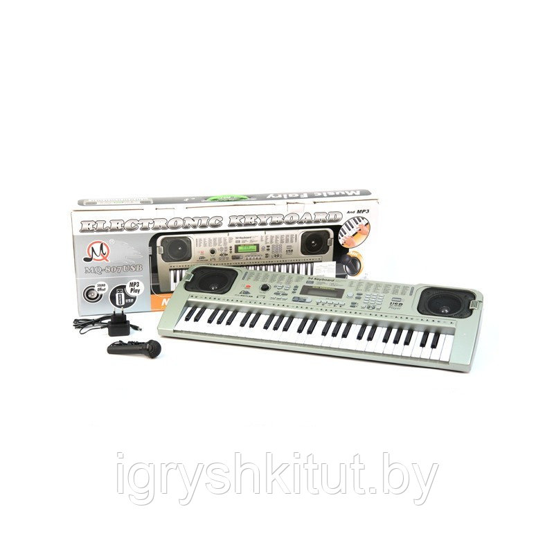 Детский обучающий синтезатор MQ-807 USB сеть,54 клавиши - фото 3 - id-p107249690
