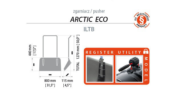 ILTB-S411 Лопата движок пластиковая Pusher ARCTIC ECO, черный цв. - фото 2 - id-p99511356