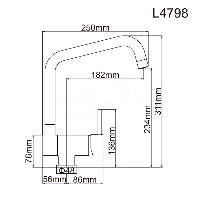 Смеситель для кухонной мойки Ledeme L4798 - фото 3 - id-p107226405