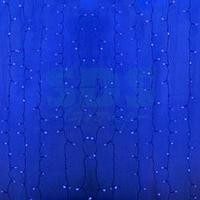 Гирлянда "Светодиодный Дождь" 2х6м, постоянное свечение, прозрачный провод, 230 В, диоды СИНИЕ, 1140 LED