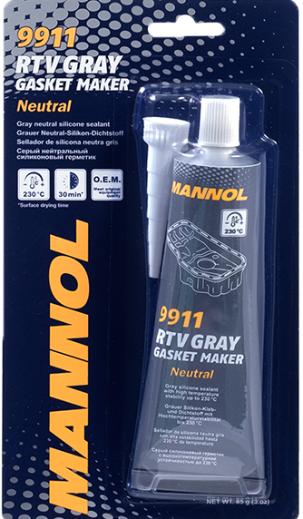 MANNOL 9911 O.E.M Серый силиконовый герметик, RTV Gasket Maker Gray Neutral, 85 гр - фото 1 - id-p107248605