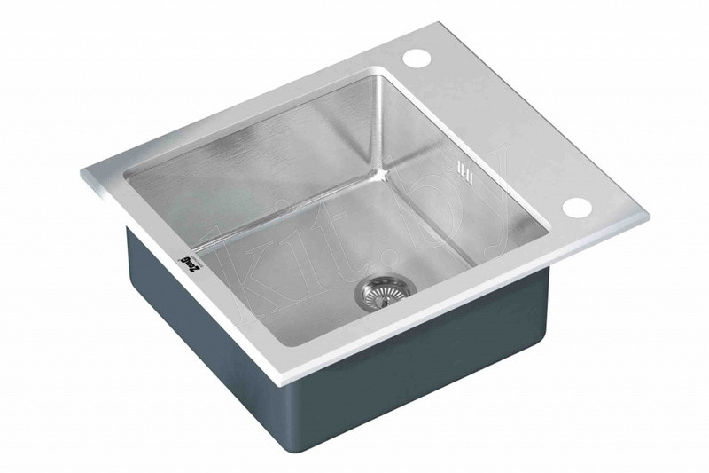 Стальная кухонная мойка со стеклом ZorG Inox Glass GL-6051