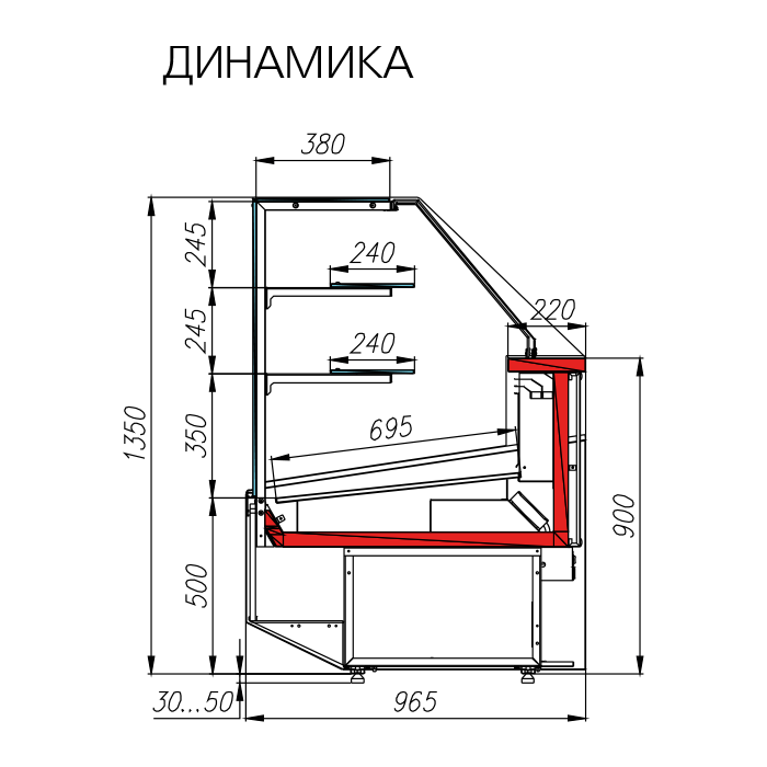 Витрина холодильная Carboma CASABLANCA KC95 VM 2,0-1 (динамика) - фото 5 - id-p83976768