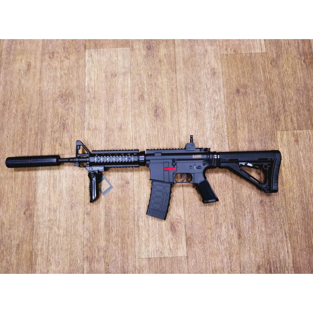 Детская пневматическая штурмовая винтовка M16 с глушителем и аккумулятором - фото 3 - id-p107284869