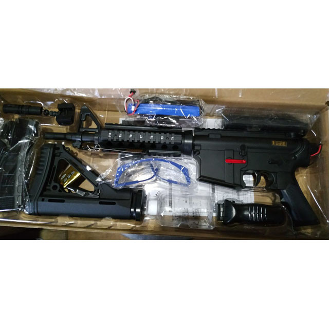 Детская пневматическая штурмовая винтовка M16 с глушителем и аккумулятором - фото 5 - id-p107284869