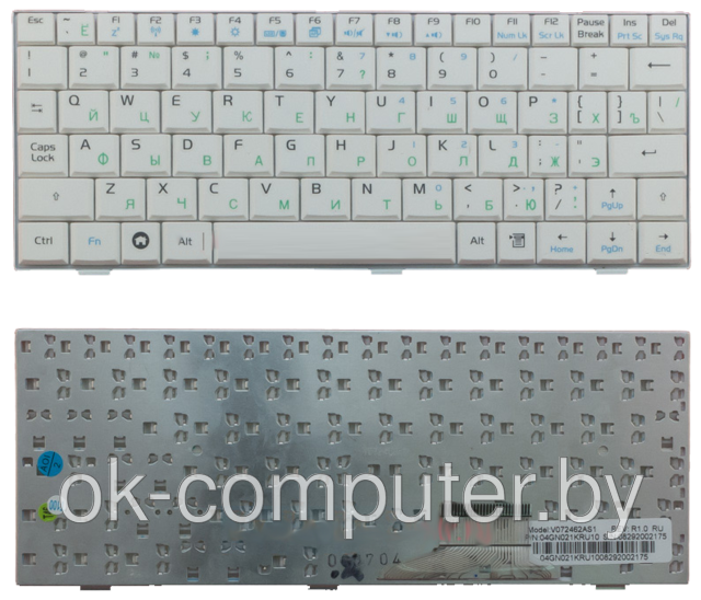 Клавиатура для нeтбука ASUS Eee PC 2G. Белая. Русскоязычная