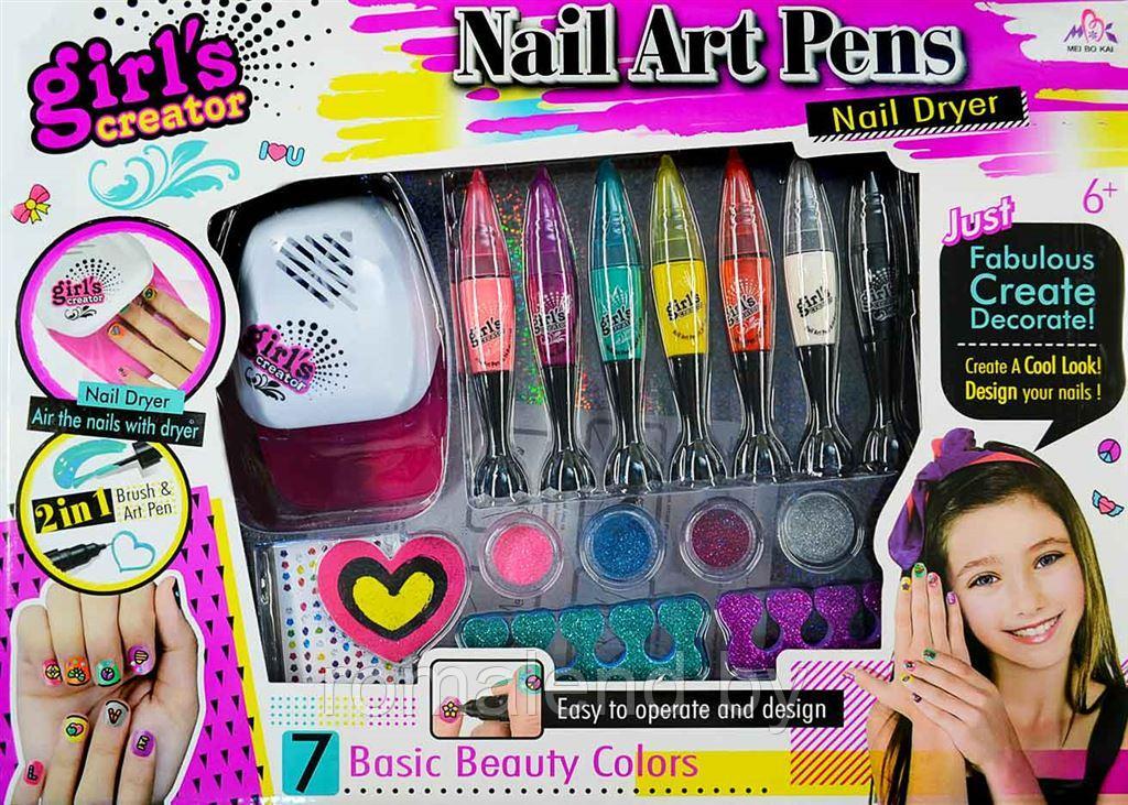 Детский маникюрный набор Nail Art Pens с лампой для ногтей MBK-329 - фото 2 - id-p107304662